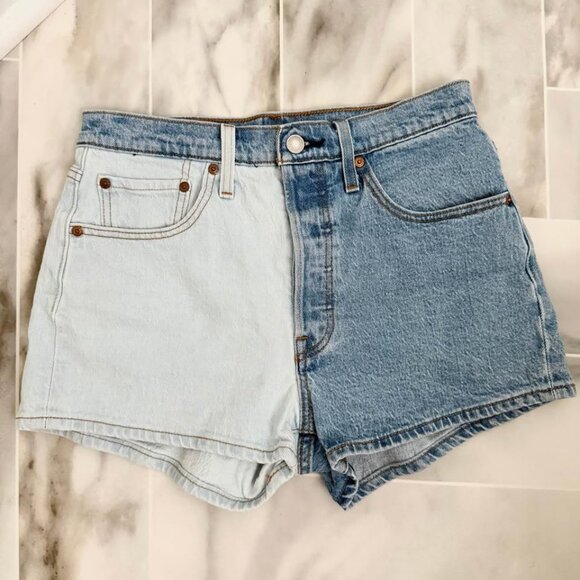 Levi's 501 Two Tone Shorts Women's Size 28 - Picture 5 of 9